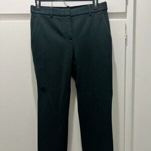 Theory textured knit green and black slim ankle trousers size 2